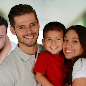 Group of different families together of all races